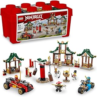 مجموعة علبة مكعبات النينجا الإبداعية 71787 من LEGO NINJAGO للأطفال الذين تبلغ أعمارهم 5 سنوات أو أكثر مع مركبات وقاعة تدريب وشخصيات صغيرة (530 قطعة)