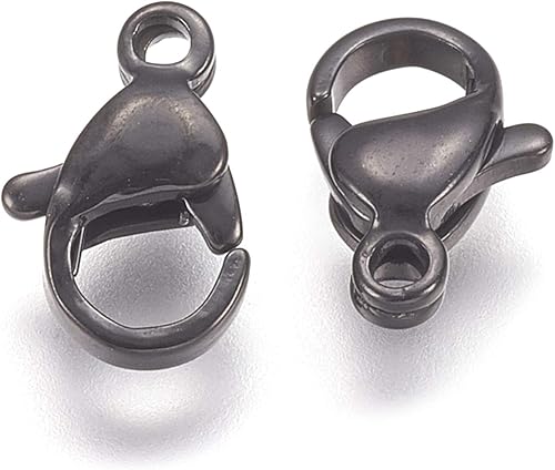 Vista 166 de Pandahall - 100 cierres de pinza de langosta de acero inoxidable, joyería de oro real de 24 quilates, cierre de langosta de 2 colores, cierre