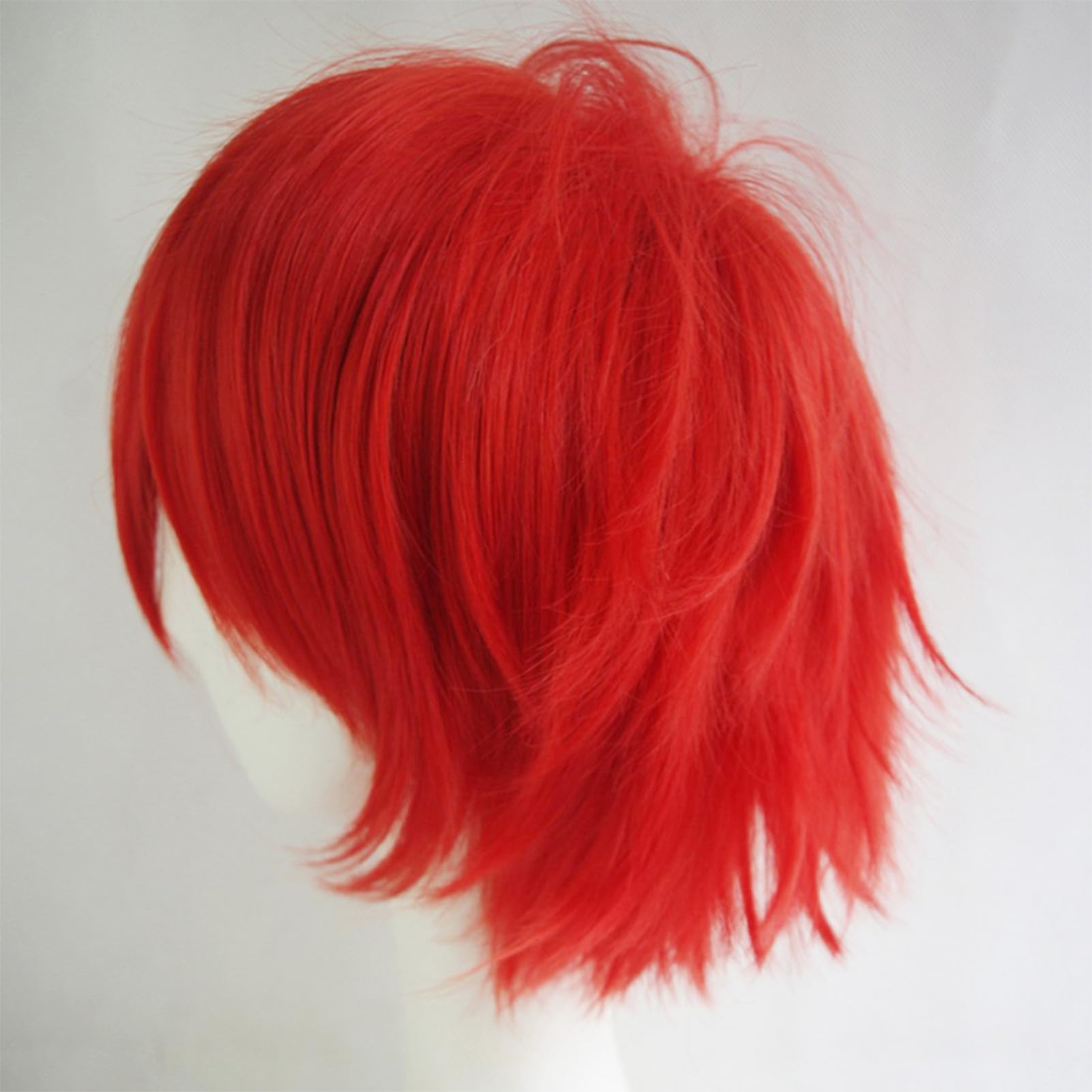 Dcbaboo Red Curly Wig - Short & Layered, 12" Natural Fluffy Straight Hair, Unisex Cosplay & Halloween Wig with Cap - Image 3