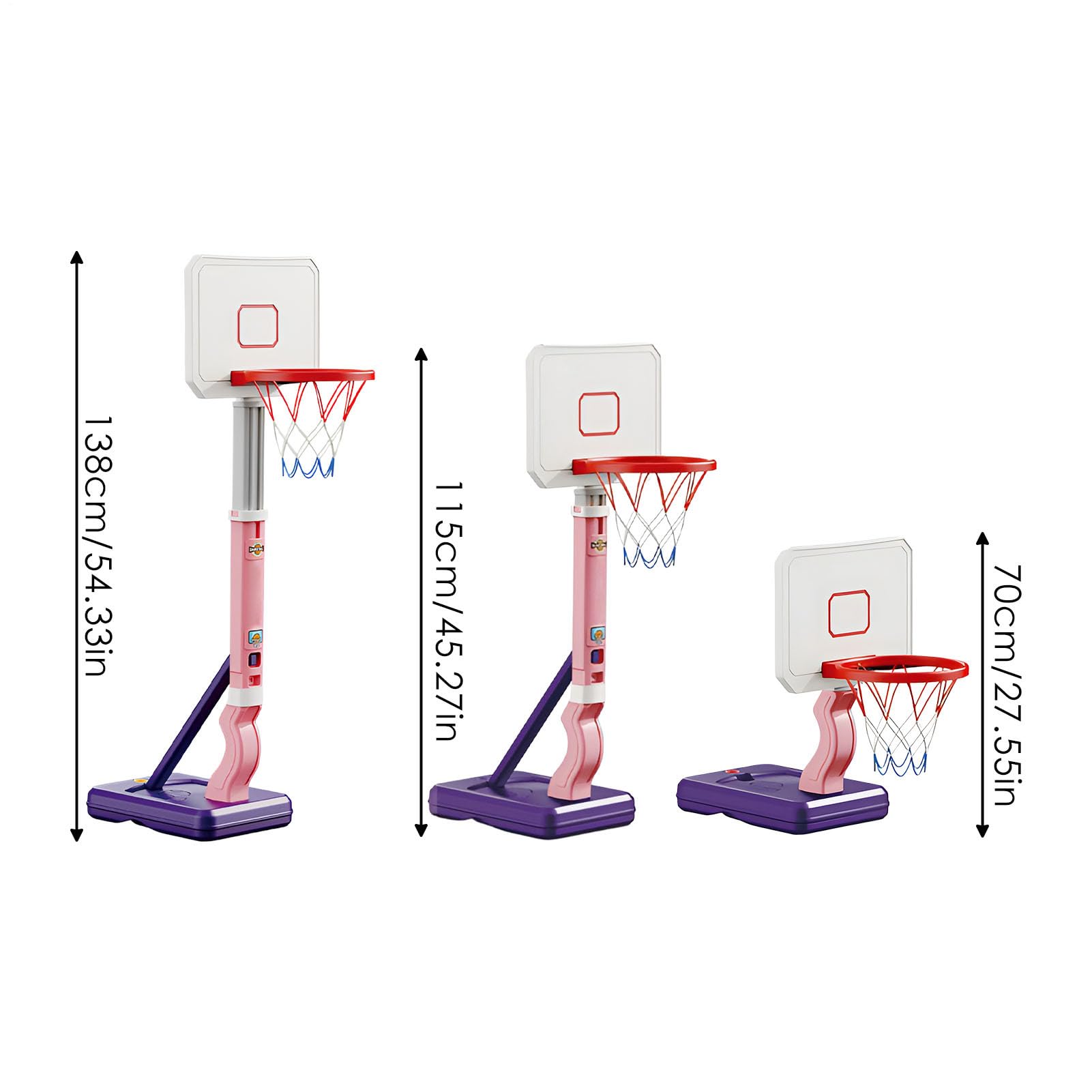 Aro De Baloncesto Para Niños: Juguete Deportivo Al Aire Resistente Y Ajustable, Base Antifugas, Fácil Montaje, Material Duradero De Alta Calidad | Divertido Juego De Actividad Física Para Verste