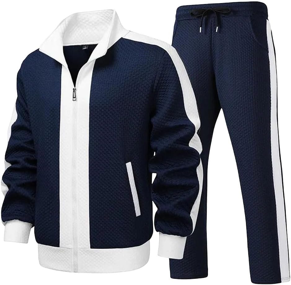 Men's Spring Running Sets Windproof Sports Sets Plus Size Outdoor Fitness Hooded Top Straight Leg Pants