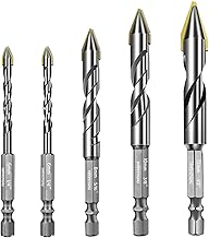 High Strength Oblique Eccentric Twist Drill Bit, Glass Drill Bit, 0.25 inch (6.35 mm), Hexagonal Shaft Tile, Drill Bit 0.2 inch (6 mm), 0.3 inch (6 mm), 0.3 inch (8 mm), 0.4 inch (10 mm), 0.4 inch (12