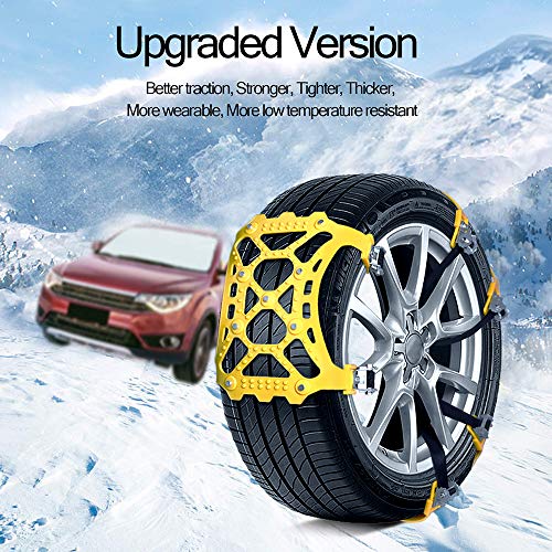 SUPTEMPO Car Snow Chains, 6Pcs Emergency Anti Slip Tire Traction Chains TPU Snow Chain for Light Truck/SUV/ATV Winter Universal Tire Security Chains