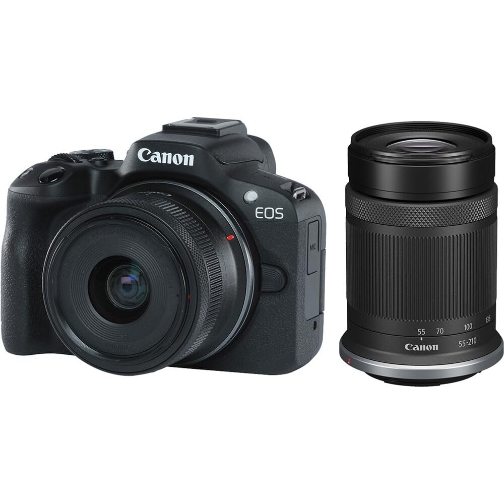 【2点セット】Canon 55-210mm、Canon RF50mm Canon RF-S 55-210mm Telephoto Lens Black with Optical Image