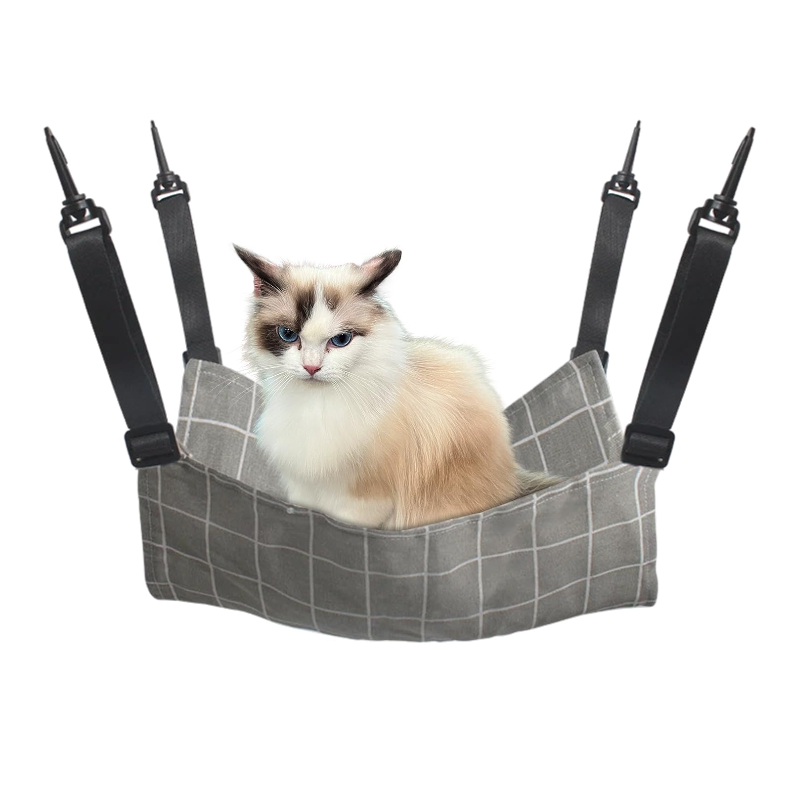 Bailinks 53x35CM Soft Plush Cat Hammock Bed with Metal Hooks for Cats Kittens, Puppies and Small Pets