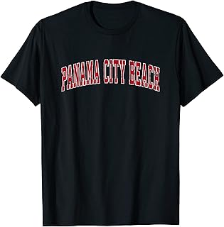 Panama City Beach Florida FL Vintage Sports Design Red Desig T-Shirt