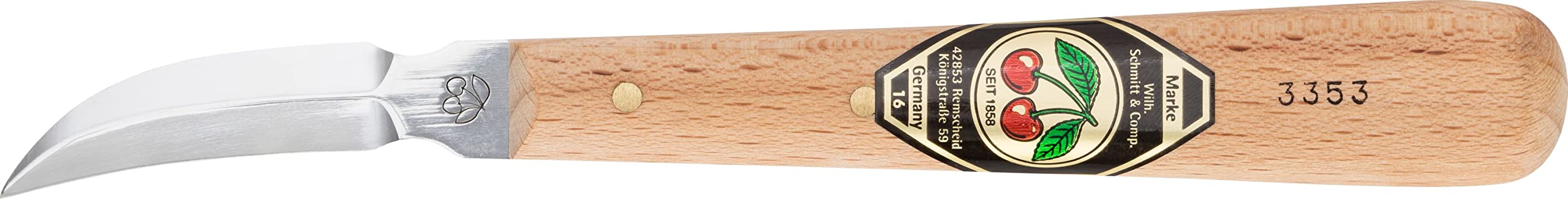 Kirschen 815412 - Cuchillo (hoja oblicua, mango de madera de haya)