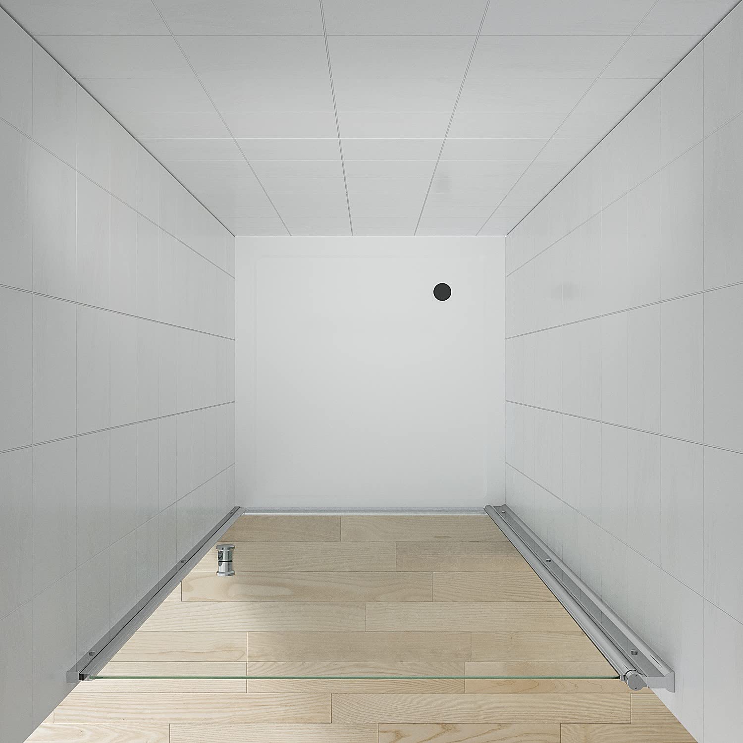 Drehtür 85x187cm Nische ESG 5mm Chrom