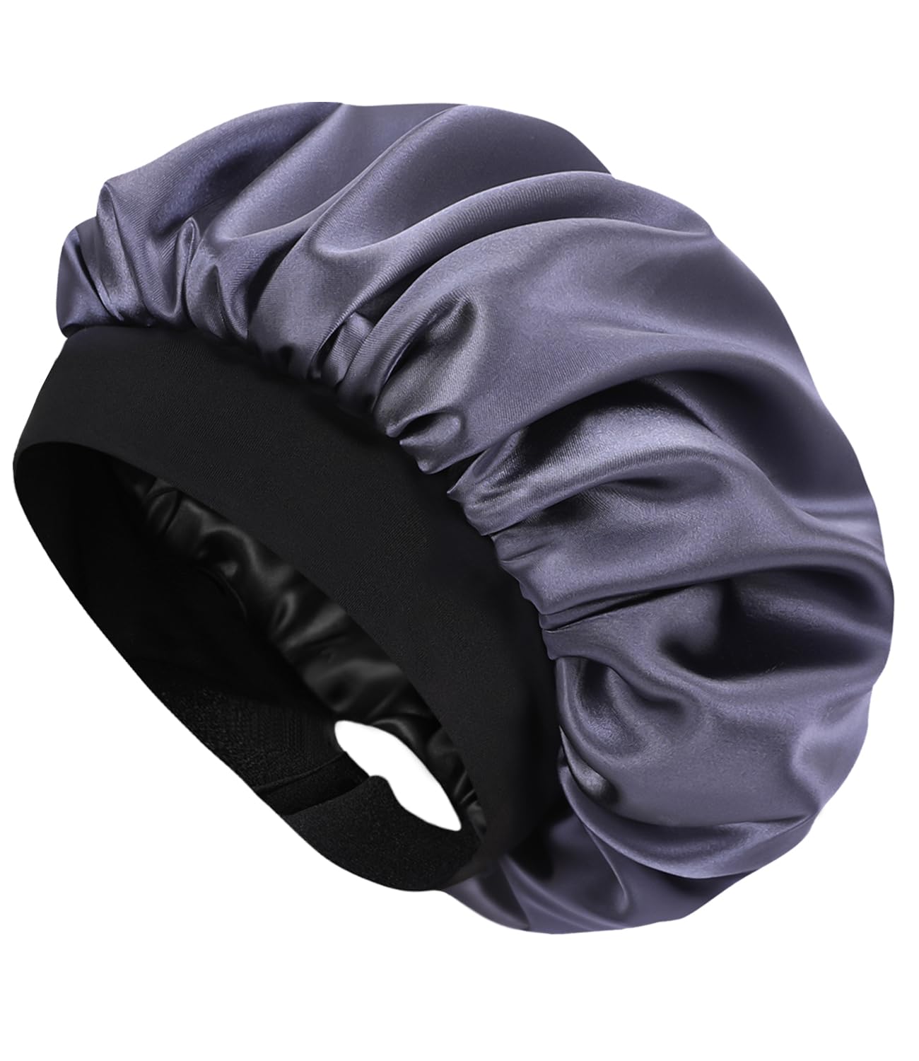 HAT HUT Satin Bonnet Sleep Cap for Women Hair Bonnet for Curly Natural Hair Sleeping, Adjustable Wide Band, Double Layer