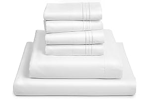 Queen Sheet Set - 6 PC Iconic Collection Bedding Sheets & Pillowcases