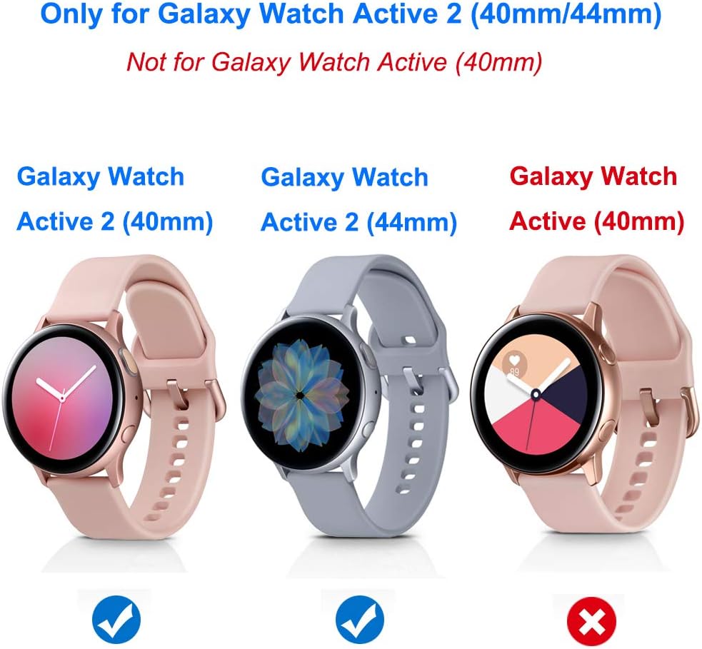 EZCO 2-Pack Screen Protector Case Compatible with Samsung Galaxy Watch Active 2 40mm / 44mm, Plated Soft Tup Case Full Coverage Screen Protective Cover Bumper Shell for Galaxy Active 2 Watch
