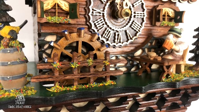 Cuckoo 2002 Black Forest Cuckoo Clock Edelweiss Fröhliche Wanderer