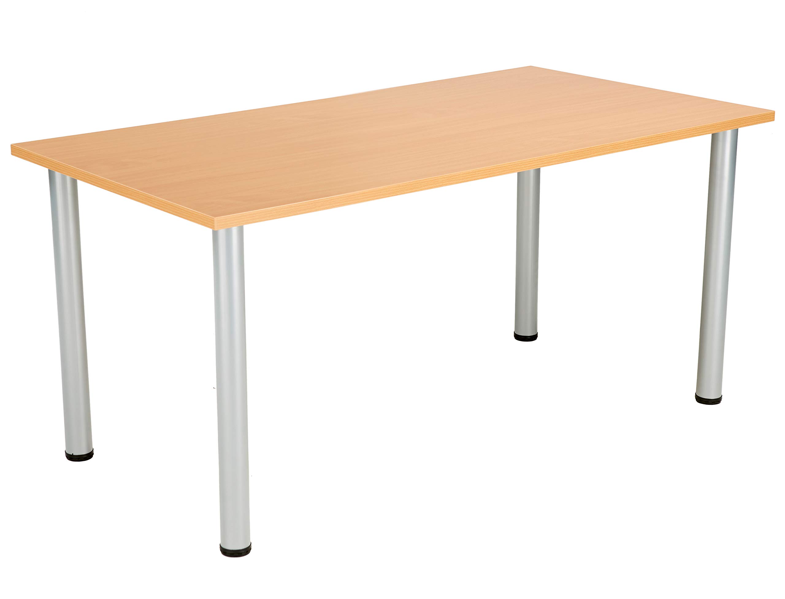 Office Hippo Desk Table, Sturdy & Robust Computer Table, Stylish Work Table For Home Office, Ideal For Canteen or Meeting Room, High Table Desk, 5 Year Guarantee - Beech