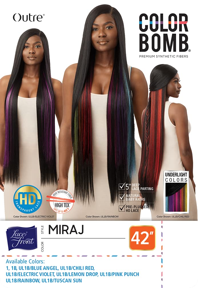 Outre Lace Front Wig - Colorbomb - Miraj (JET BLACK 1)