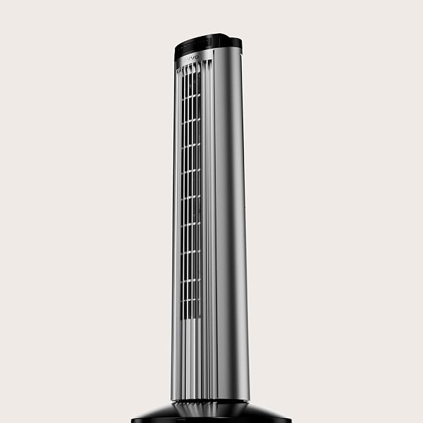EVVO V60 Ventilador de Torre con Ionizador y Función Turbo - Ventilador Vertical Silencioso con Mando a Distancia, Pantalla LED y Temporizador, Ventilador Columna Potente para Salón y Dormitorio - 3