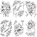 Tatuajes Temporales Adultos Mujer Niñas Temporary Tattoo Uerpo Pegatinas Falsos Tatuajes Corazón Flores Rose del Arte Corporal Negro de Tatuajes 6 Hojas
