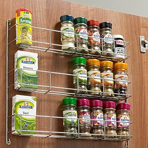 3 Tier Kitchen Spice Rack to Suit 300-500mm Wide Door (to Suit 400mm Door) Cover