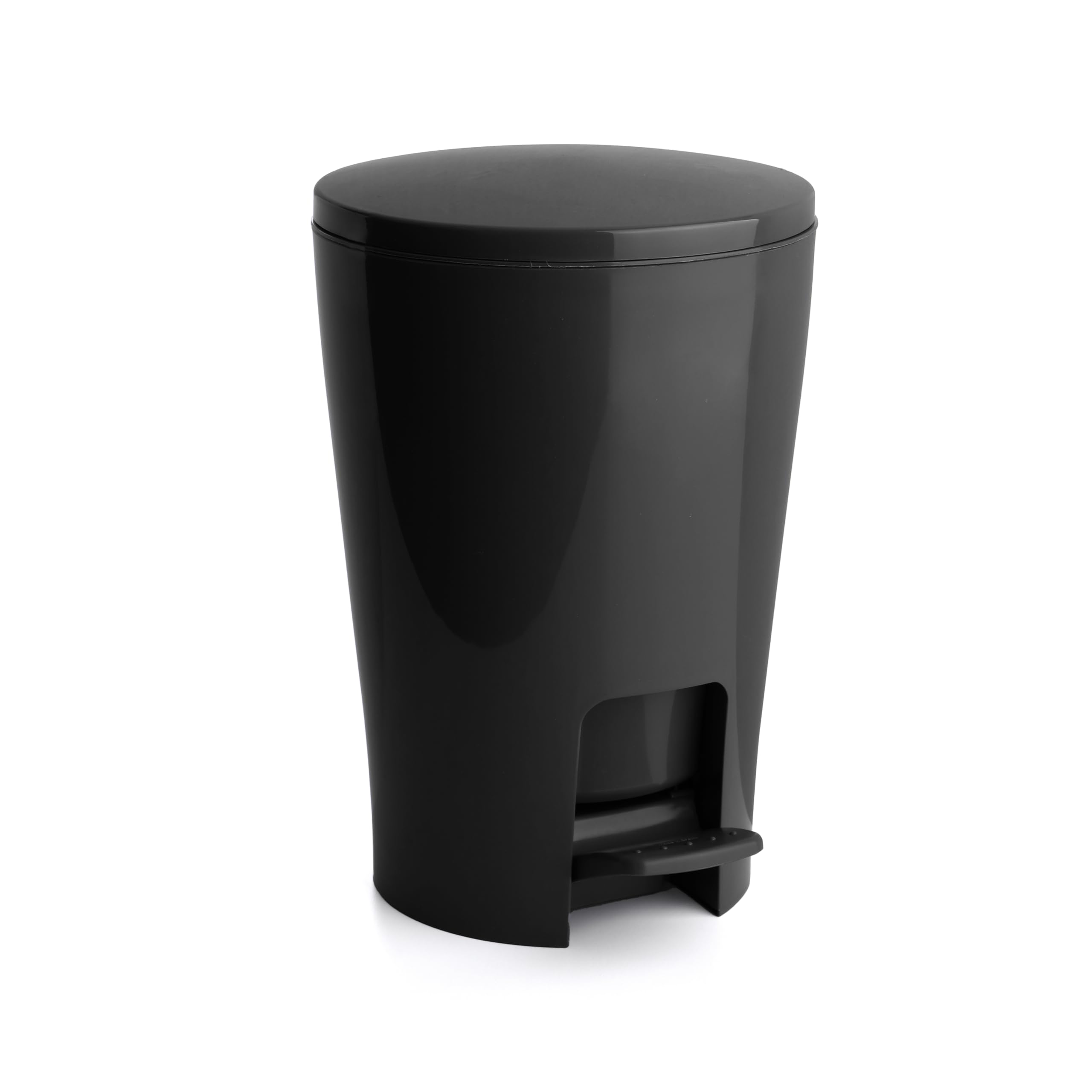 TATAY Bathroom Bin with Pedal Diabolo 5L | Inner Bucket with Handle | Practical and Easy-to-Clean Design | Made from Highly Resistant Materials | 19 x 21 x 28.2 cm – Black