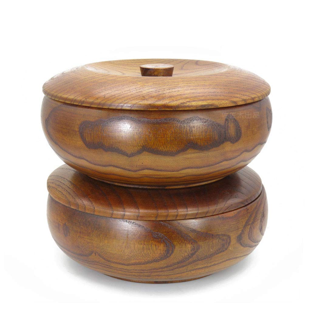 Ensaladera Madera Cuenco Frutero Tazones Aperitivos for Breakfast Serving Decoration con Tapa,15 * 8.5cm