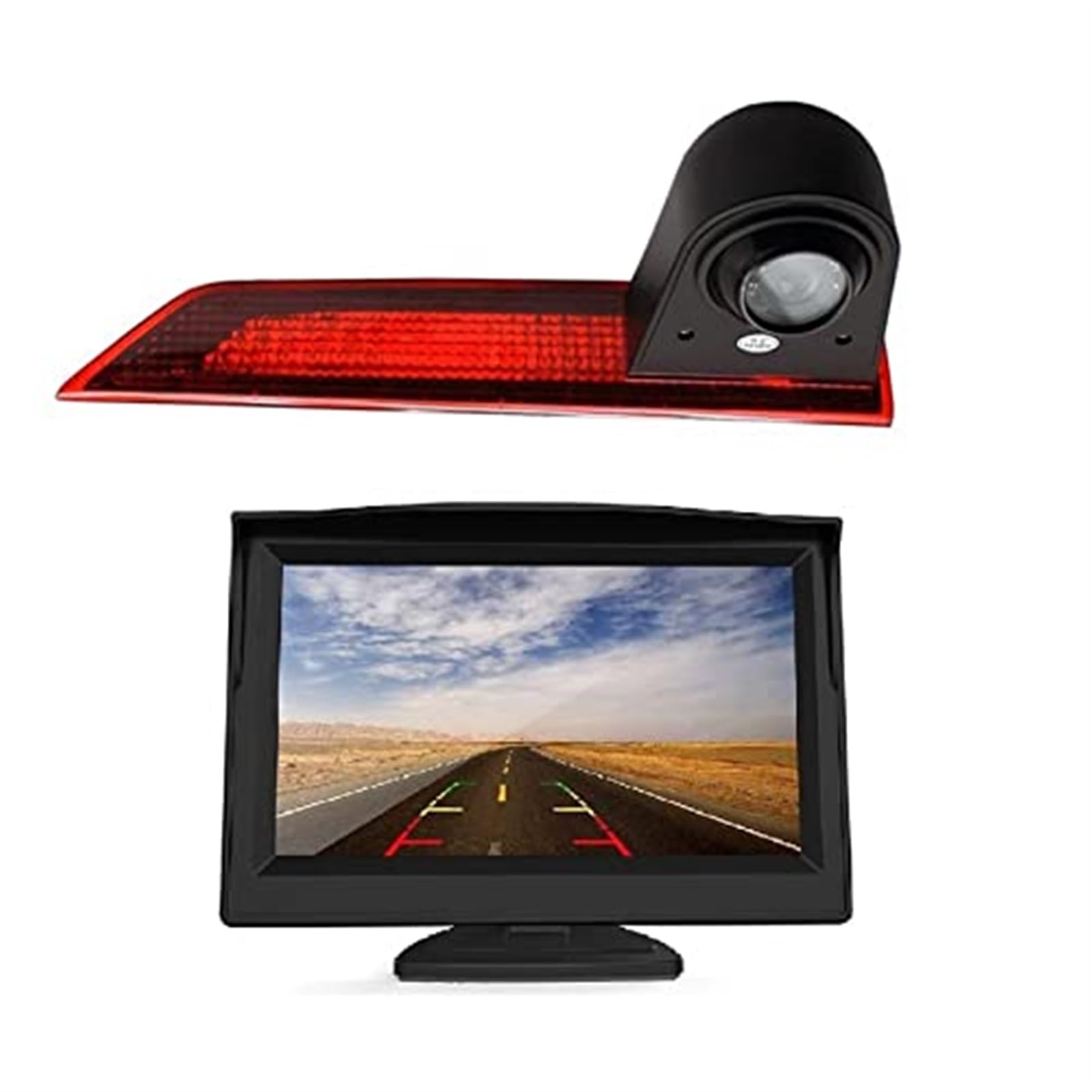 Kamera HD 720P 3. światło hamowania Wymiana świateł stopu +5.0 Monitor Transporter, dla Forda, Transit Custom V362 2012-2018 tylnego światła Kamera tylnego światła stopu samochodu