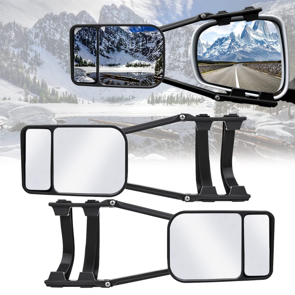 Specchio per Roulotte, 2 Pezzi Specchio per Traino Rimorchio, Auto Universale Specchio Aggiuntivo Regolabile, Specchio Di Estensione per Rimorchi Per Auto, Roulotte, Case Mobili, Camper (C)