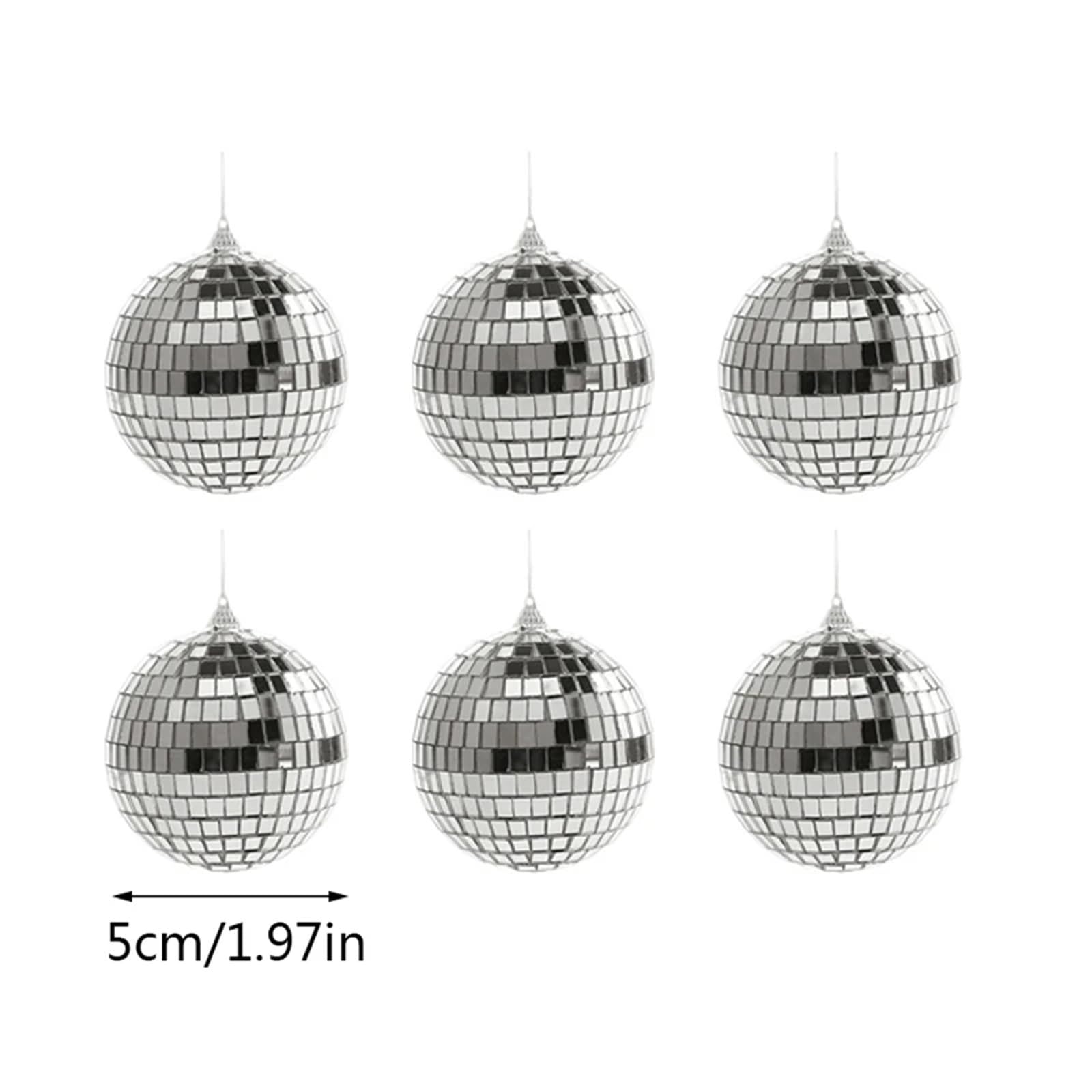 Dekoracja imprezowa lustrzanej kuli dyskotekowej, Disco Kula Lustrzana Srebrna 3-6cm 6 szt(6pcs Balls 6cm)