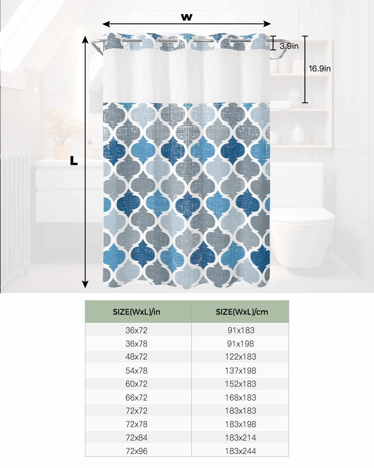 PRIMO Cortina De Ducha De Poliéster 180x180 Cm Azul Spirella | Leroy Merlin