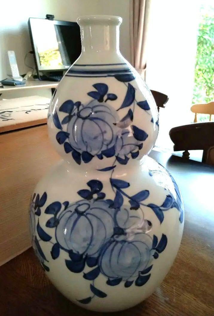 Amazon.co.jp: 砥部焼 梅山窯 瓢箪型花器 ひょうたん フラワー