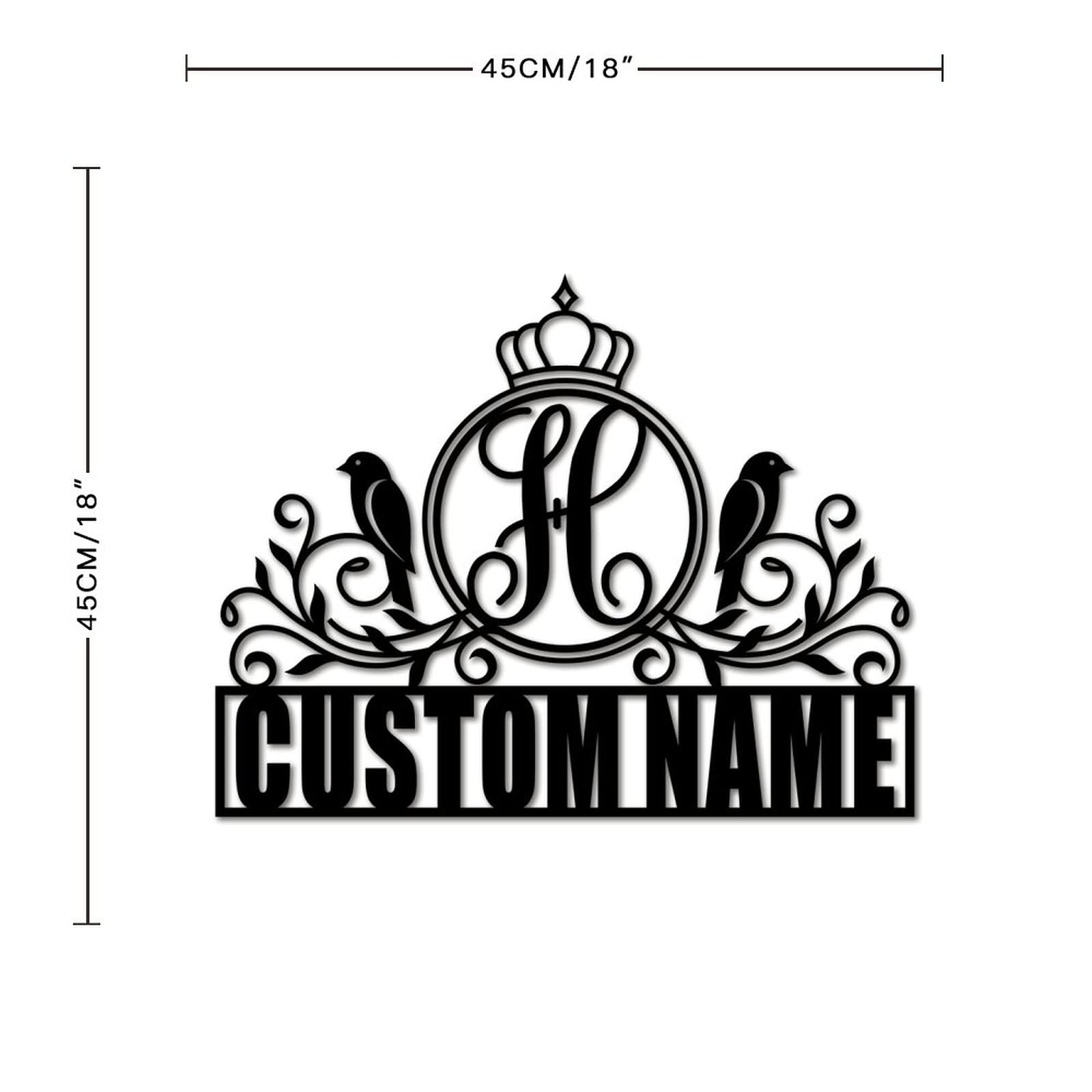 Letrero de metal con monograma de letra dividida H para apellido familiar, regalo de boda, texto personalizado, letrero de metal, aniversario, interior y exterior, 18 pulgadas, regalo para el día de