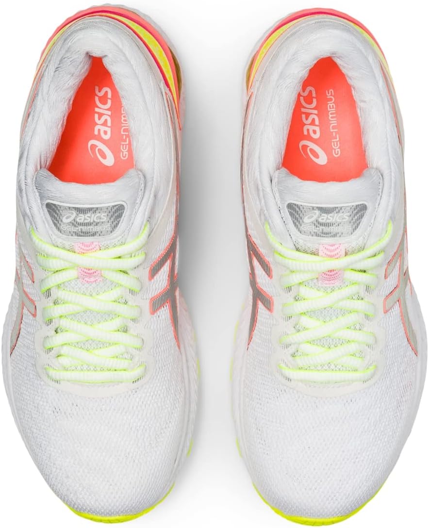 ASICS Women's Gel-Nimbus 22 Lite-Show Running Shoes 6 White/Sun Coral