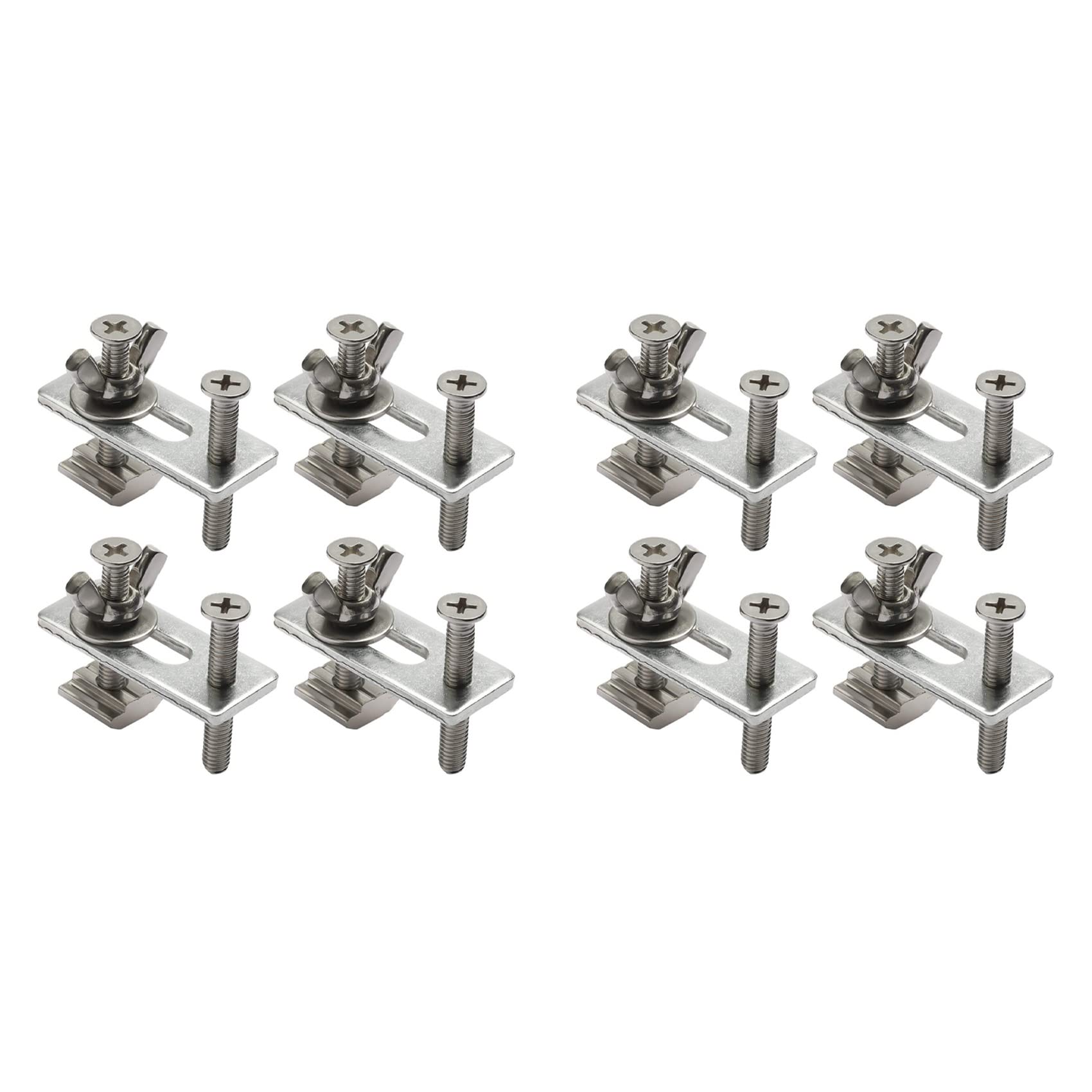 MQODLFP 8Pcs T-Track Mini Hold Down Clamp Kit with Iron Machine Engraving Machine Plate Clamp Fixture for CNC Engraving Machine