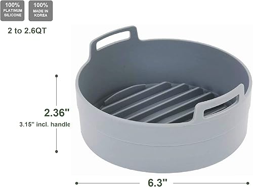 Miniatura 2 de Olla de silicona prémium para freidora de aire, tazón, cesta, accesorios para horno para freidoras de aire seguras para alimentos, fácil de limpiar,