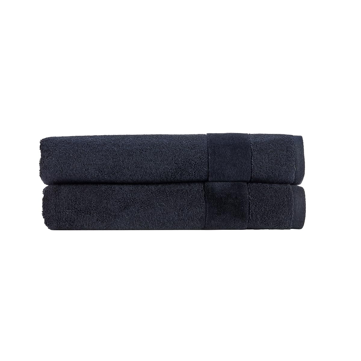 Christy Prism Bath Towel Set | 2 pieces | Vibrant Colours | 100% Turkish Cotton | Super Soft and Fluffy | Quick Dry | Blackout Black — image 1