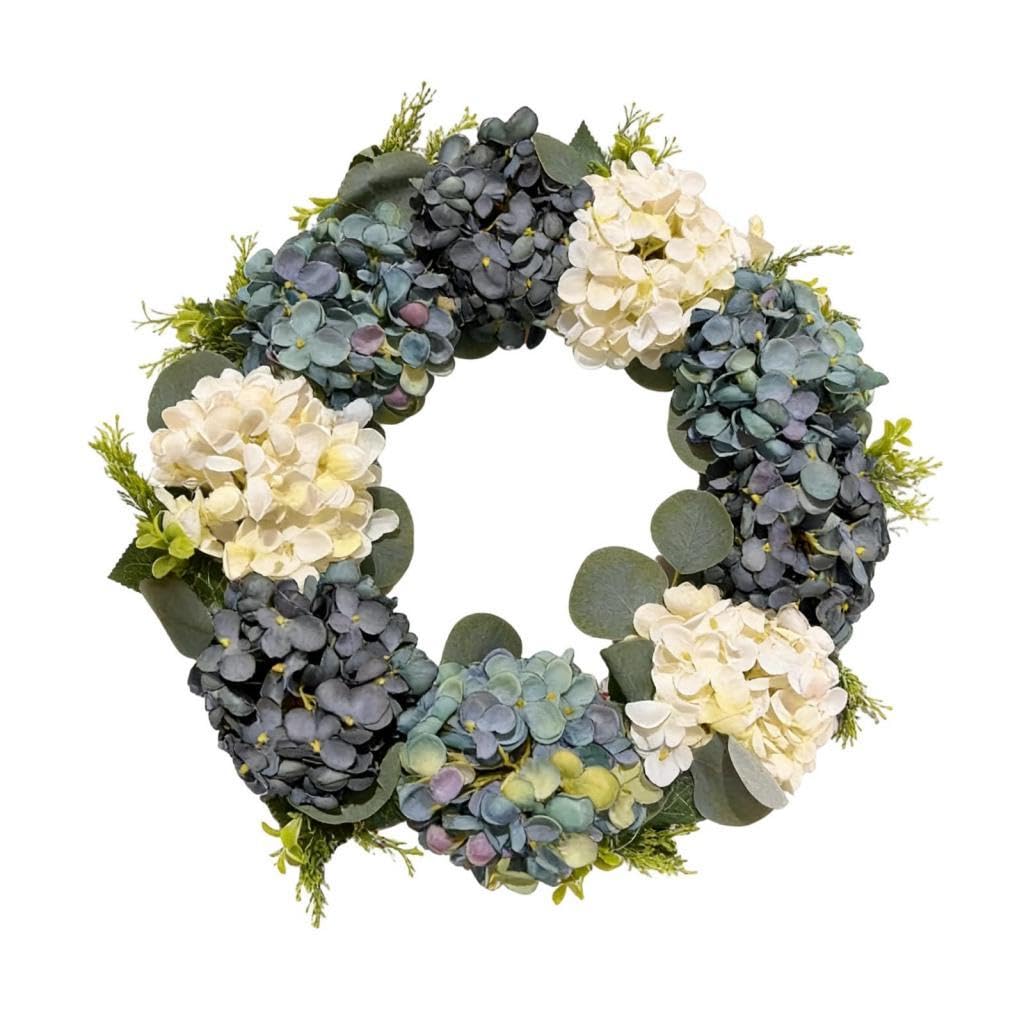 Hydrangea Wreath Large 16 inch Farmhouse for Front Door Outdoor Party | Floral Déco Home-image-6