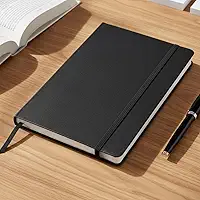Caderno de Anotações Tipo Moleskin com Linhas 80 Folhas A5 – Caderno Capa Dura, Caderneta Executiva Pautada para Escritório, Estudos, Trabalho e Anotações diárias - UpShop