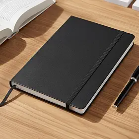 Caderno de Anotações Tipo Moleskin com Linhas 80 Folhas A5 – Caderno Capa Dura, Caderneta Executiva Pautada para Escritório, Estudos, Trabalho e Anotações diárias - UpShop