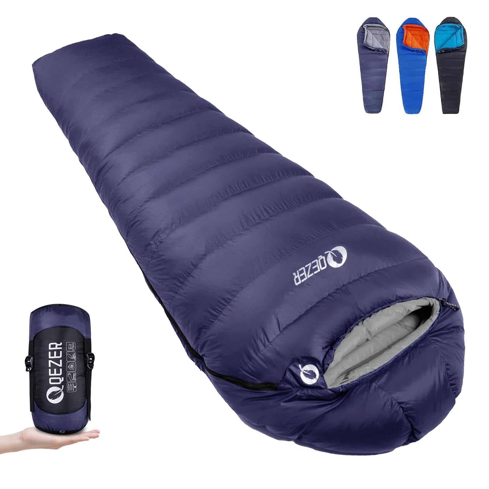 QEZER Mummy Down Sleeping Bag