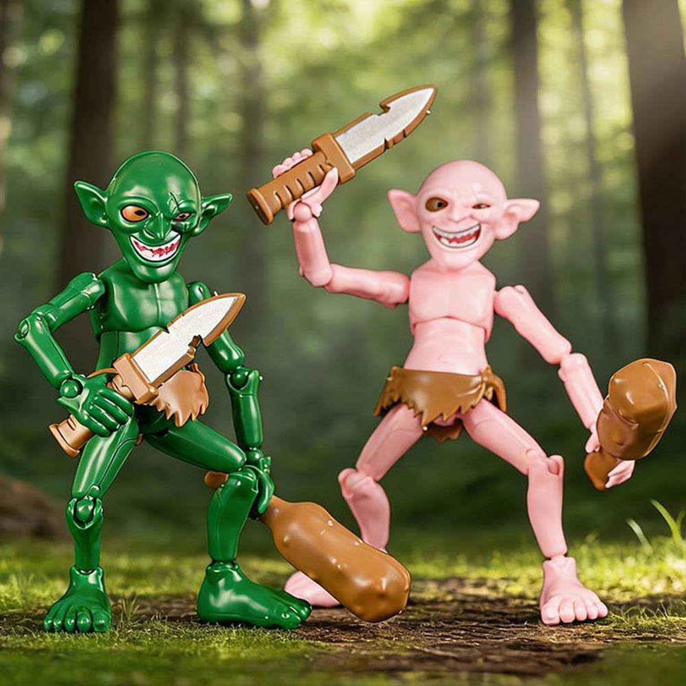 Zhongkaihua Goblin figurka 12 cm zestaw montażowy model Goburin-san figurka z wymiennymi akcesoriami model PCW pulpit kolekcjonerska dekoracja domu