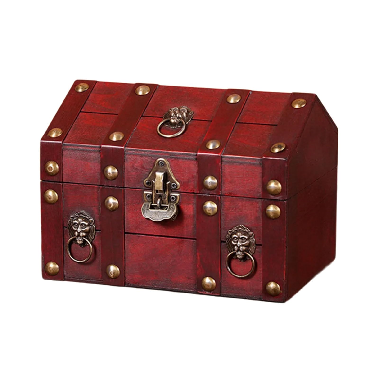 HDOYTXXM Handcrafted Wooden Jewelry Box with Secure Spacious Compartment Retro Home Storage & Decorative Container Multi-compartment Vintage Storage