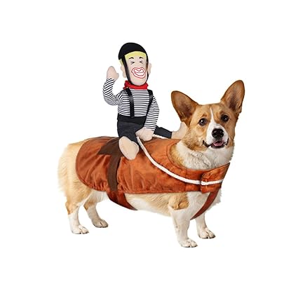 POPETPOP Dog Costume Horse - Cowboy Rider Horse Riding Dog Costume Funny Dog Carrying Costume for Small Large Puppy - Pet Apparel Dress Up Outfits for Halloween Christmas