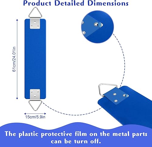 Miniatura 5 de Asiento de columpio con anillo triangular de metal de 30.4 x 5.9 pulgadas, juego de columpio resistente accesorios de repuesto para niños y adultos