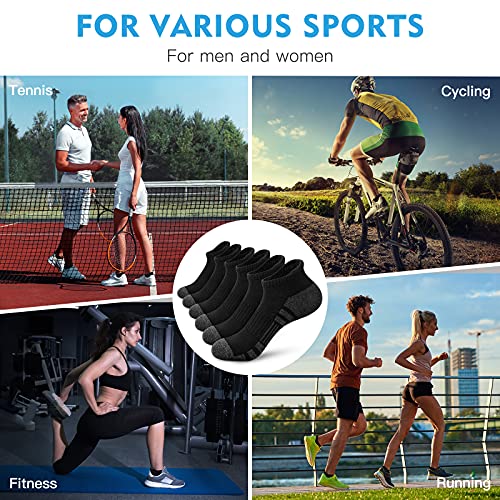 Ankle Running Socks Cushioned Low Cut Tab Athletic Socks For Men And Women Moisture Wicking Arch Support Sports Socks 6 Pair #TOP5