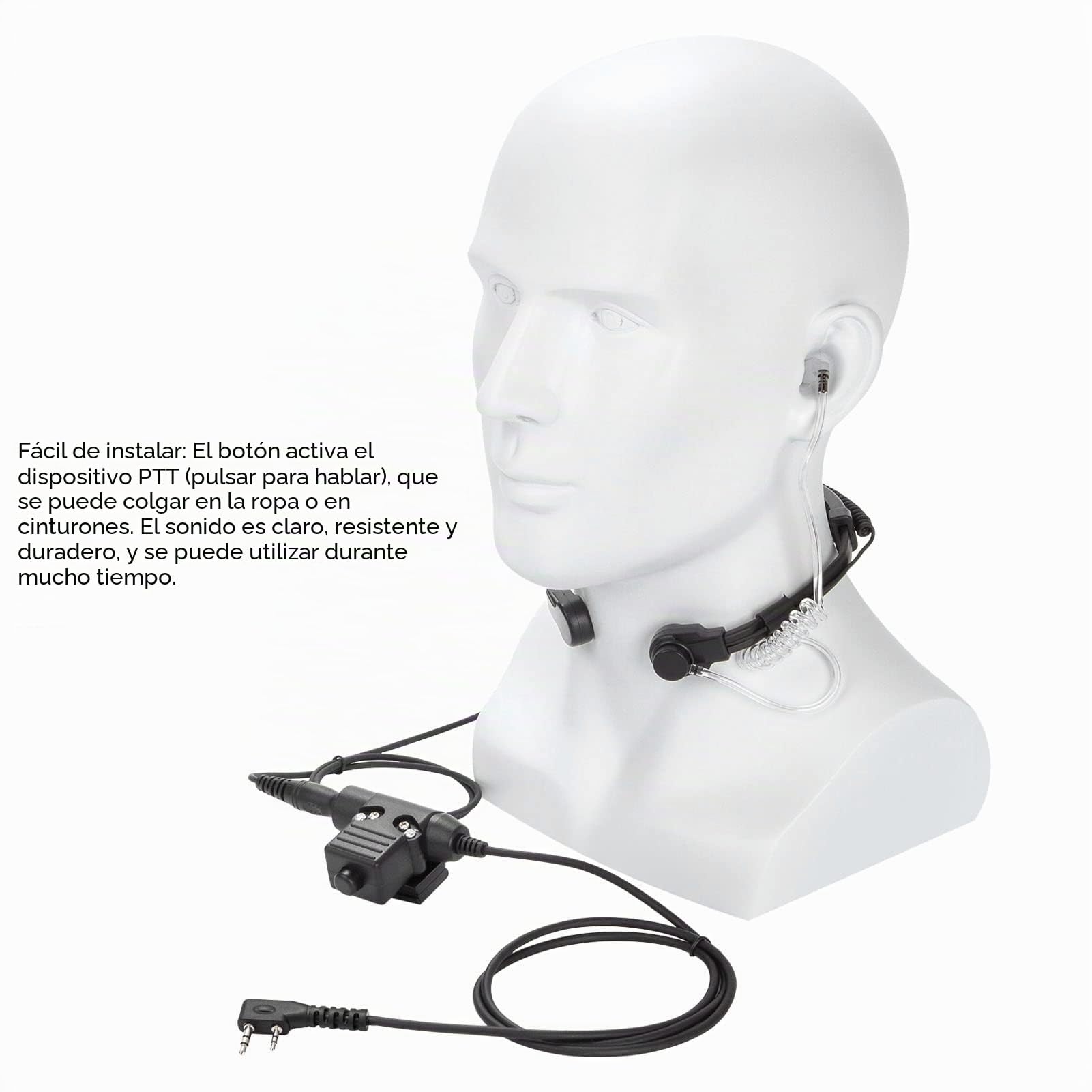 Auriculares Tácticos con Micrófono de Garganta, Auriculares WalkieTalkie de Radio Ajustables con Reducción de Ruido con U94 PTT para TK-3107, para UV-5R BF-888S/WLN KD-C1 Y Otros Walki