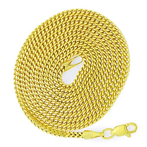 Nuragold 14k Yellow Gold 1.8mm Franco Wheat Spiga Foxtail Chain Pendant Necklace, Mens Womens Lobster Clasp 14" 16" 18" 20" 22" 24" - Image 3