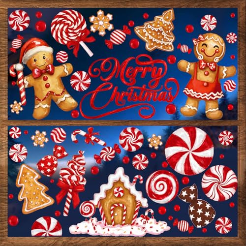 XIMISHOP 6 Blätte Weihnachten Fensteraufkleber, Winter Xmas...