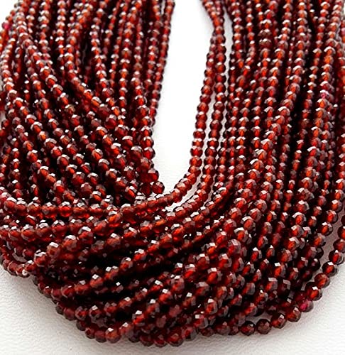 Grenat naturel de qualité supérieure en perles rondes facettées pour bijoux de luxe