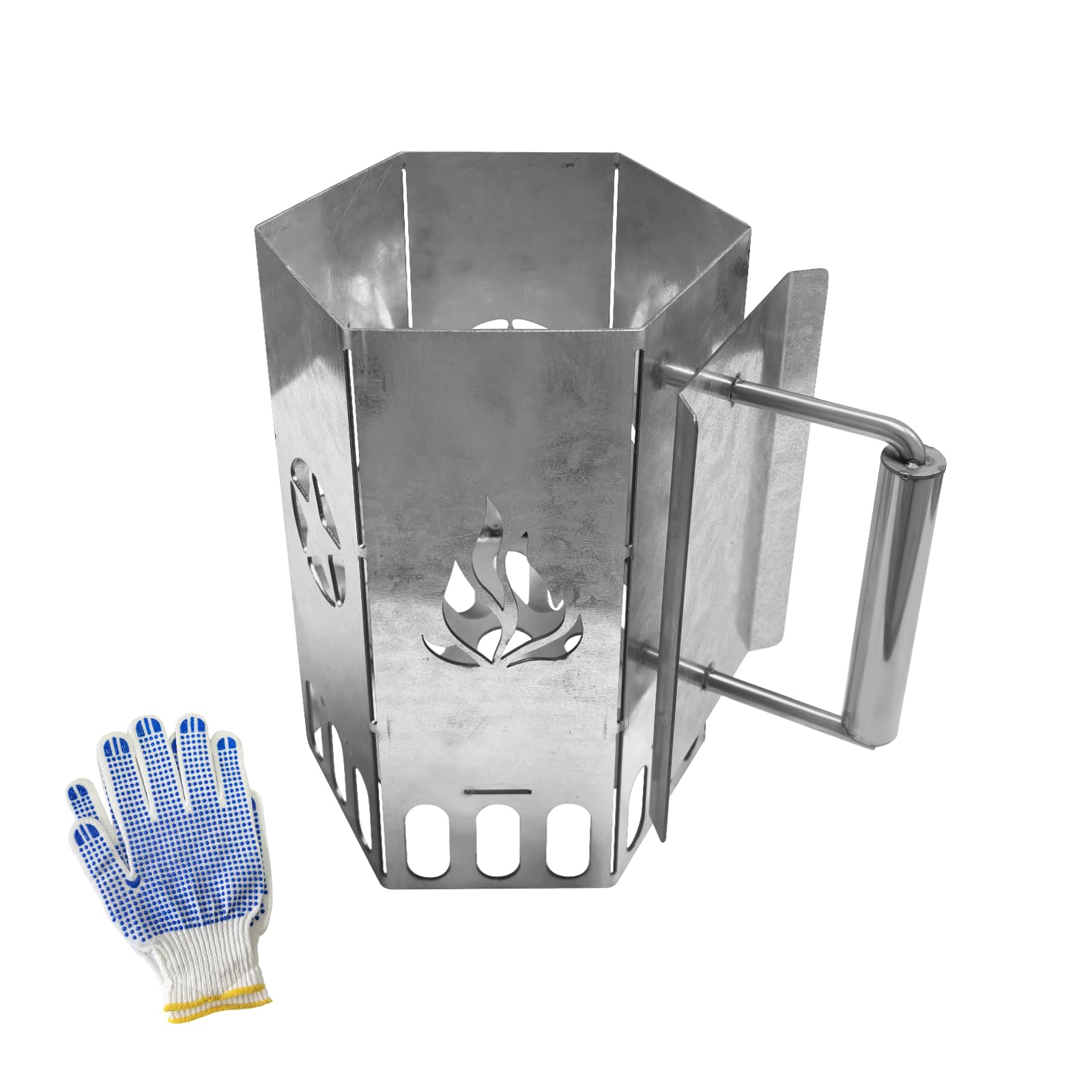 RIMLUFE Heavy Duty BBQ Grill Chimney Starter, Charcoal Chimney Fire Starter for Charcoal Grill and Barbecues