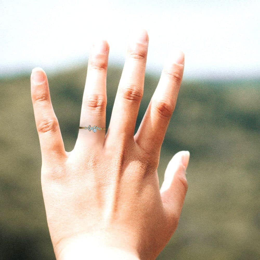 Clara Pucci 14K Yellow Gold Stacking Vintage Blue Moissanite Eternity Wedding Band (0.17 cttw)