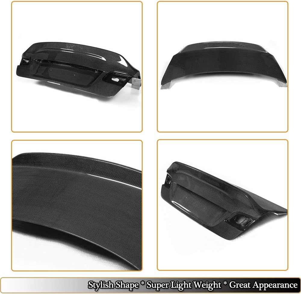 Rear Trunk Boot Lid Cover Trim fits for BMW 3 Series E92 Base 325i 328i 330i 335i Coupe 2006-2012 Carbon Fiber Trunk Cover Spoiler Factory Outlet