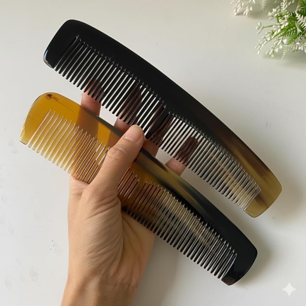 Crafts Handmade Natural Horn Comb Beard and Mustache Horn Combs for hair regrowth, Beard comb buffalo horn Eco-Friendly comb pack of 1-image-44